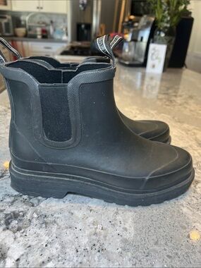 ILSE JACOBSEN Rub30C Chelsea Rain Boots Black Size 38 / US 7.5 EUC